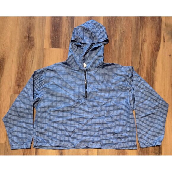 TSG Trends Sports Gear 1/4 Zip Hooded Cropped Windbreaker Blue M / L Vintage - Picture 1 of 7